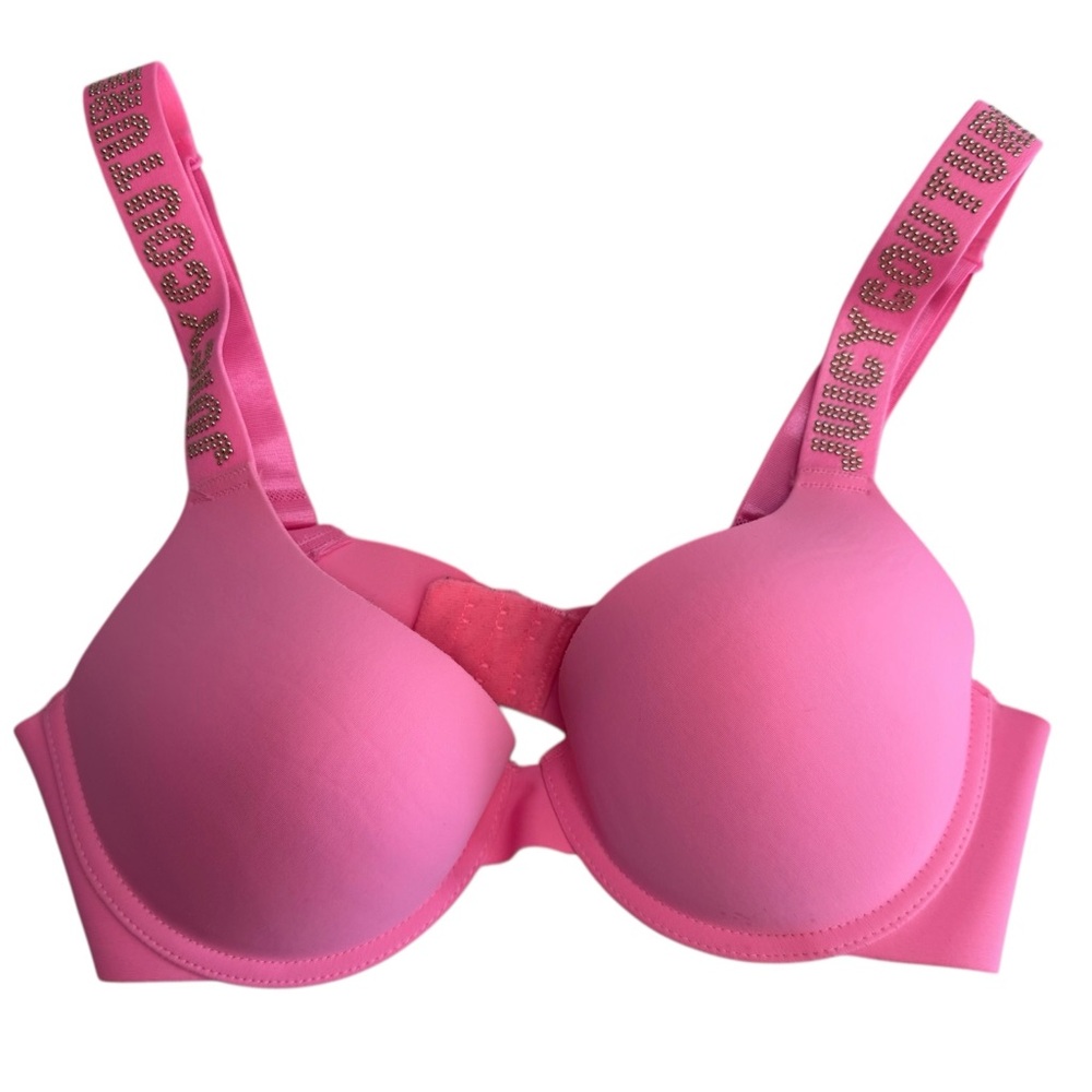 Bright pink Juicy Couture padded push-up bra size 34C